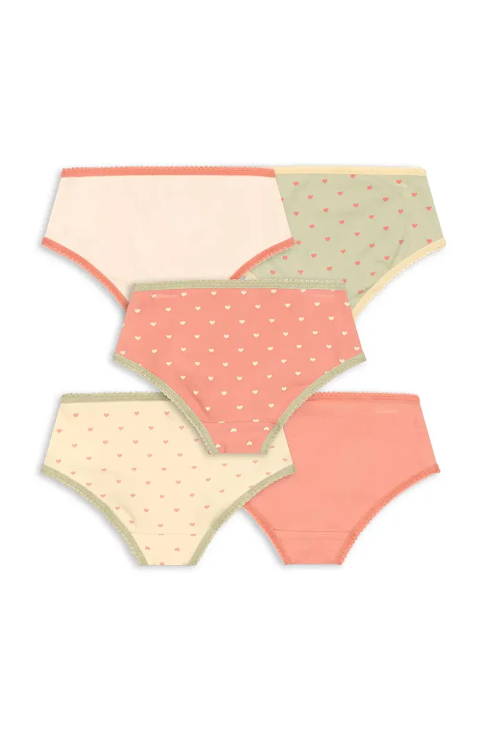 Konges Sløjd класически бикини за деца от памук с еластан BASIC 5 PACK GIRL UNDERPANTS GOTS 5 броя оранжеви KS105894