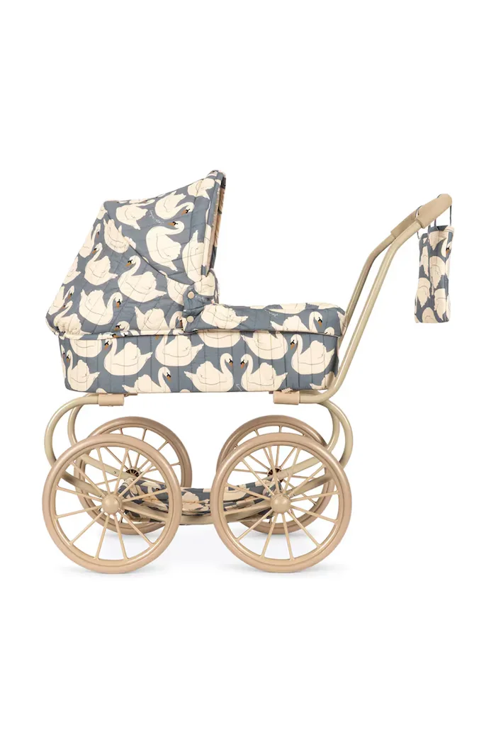 Konges Sløjd Количка за кукли за деца от памук MINNIE DOLL PRAM бяла KS106167