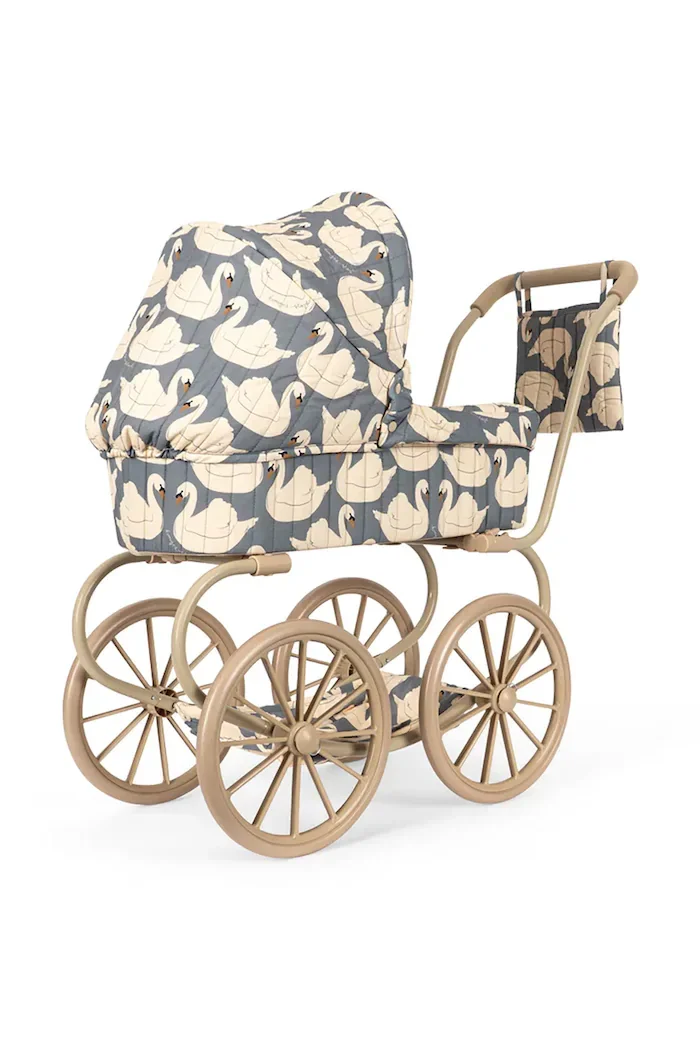 Konges Sløjd Количка за кукли за деца от памук MINNIE DOLL PRAM бяла KS106167
