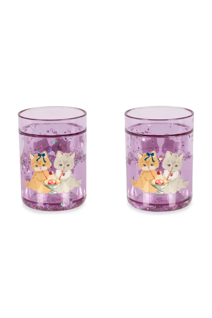 Konges Sløjd Комплект чаши за деца 2 PACK GLITTER CUPS виолетови KS105837