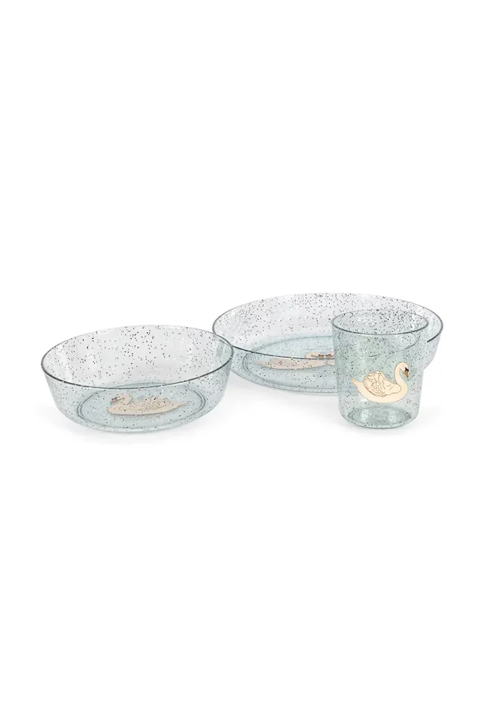 Konges Sløjd Комплект чинии за деца SPARKLY DINNER SET син KS106243