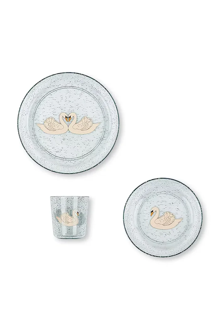 Konges Sløjd Комплект чинии за деца SPARKLY DINNER SET син KS106243