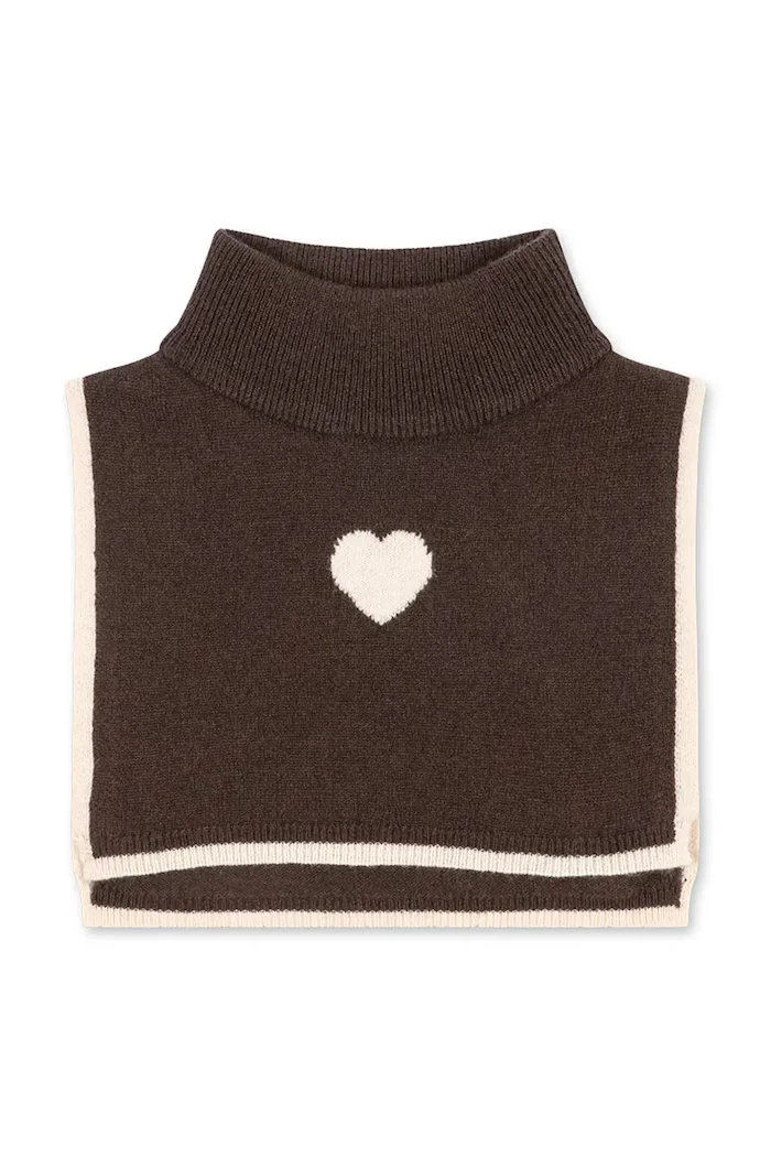 Konges Sløjd кръгъл шал за деца от вълна COLLETTE NECKWARMER кафяв KS103461
