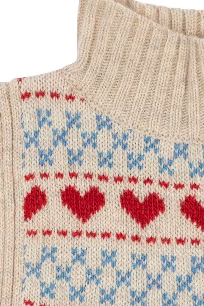Konges Sløjd кръгъл шал за деца от вълнена материя BELOU NECKWARMER бежов KS105909