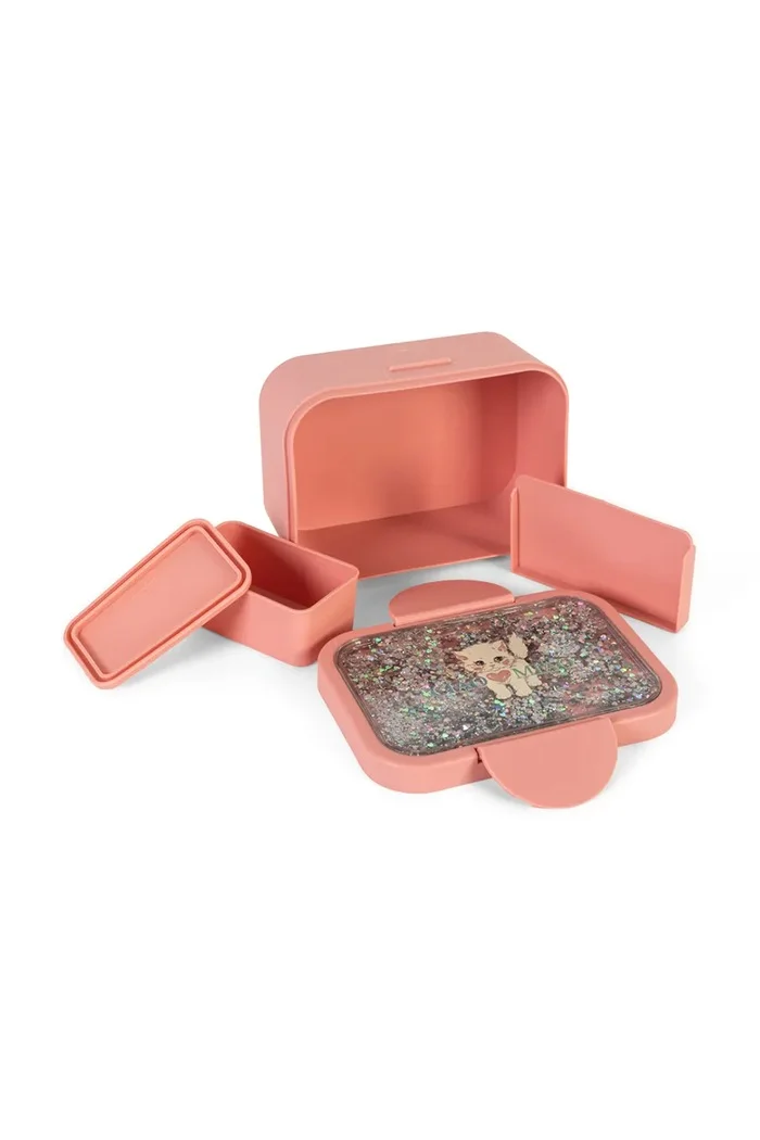Konges Sløjd Кутия за обяд за деца GLITTER LUNCH BOX розова KS106038
