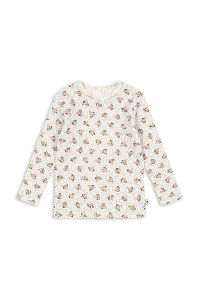 Konges Sløjd Памучна блуза с дълги ръкави MINNIE BLOUSE GOTS в бежово KS104372