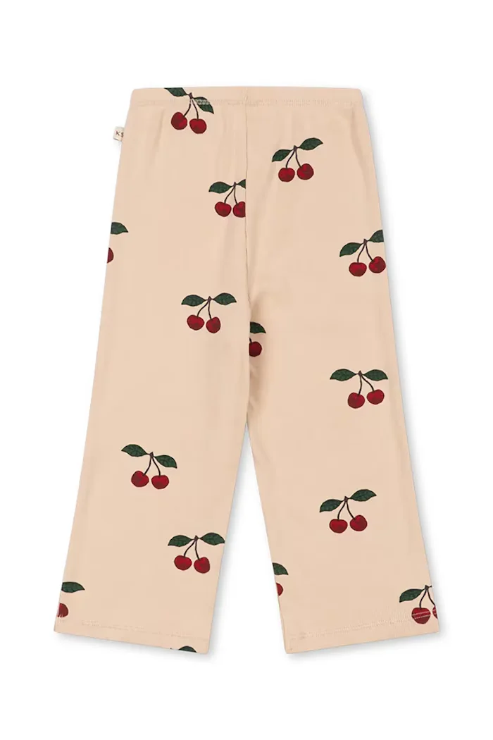 Konges Sløjd панталон за деца от памук с еластан ELLA PANTS GOTS бежов с висока талия KS105984