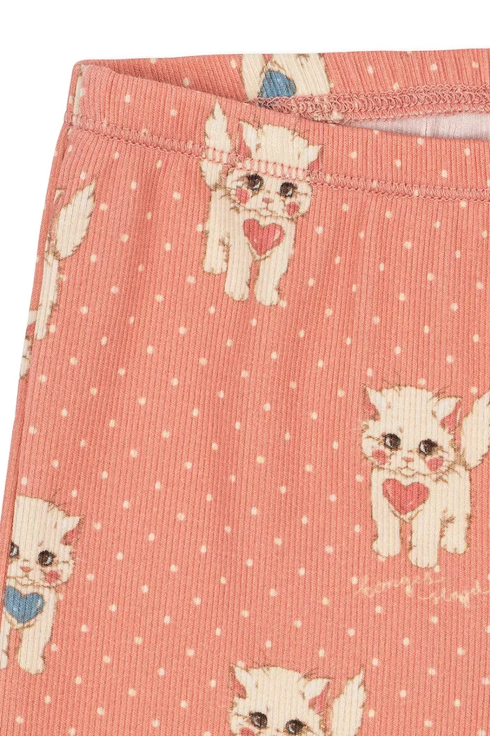 Konges Sløjd панталон за деца от памук с еластан ELLA PANTS GOTS розов с висока талия KS105984
