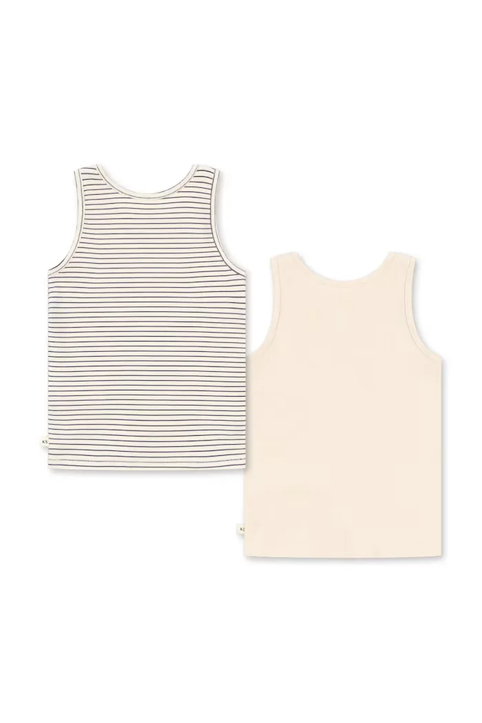 Konges Sløjd потник за деца от памук с еластан BASIC 2 PACK TANK TOP GOTS бежов KS107912