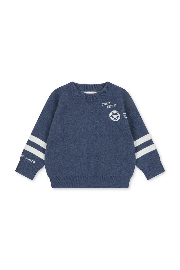 Konges Sløjd пуловер за деца с добавена вълна LAPIS BLOUSE WOOL тъмносин KS106093