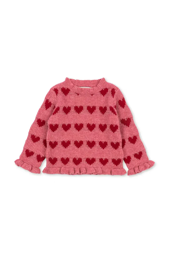 Konges Sløjd пуловер за деца с вълна LAULA SWEATER розов KS106516