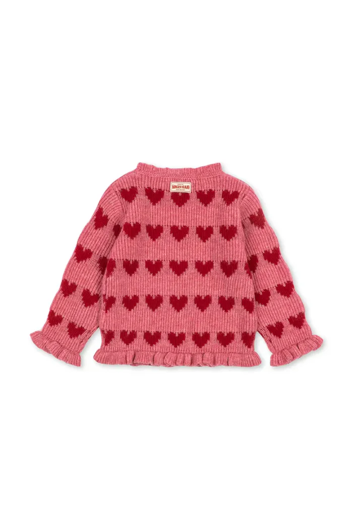 Konges Sløjd пуловер за деца с вълна LAULA SWEATER розов KS106516