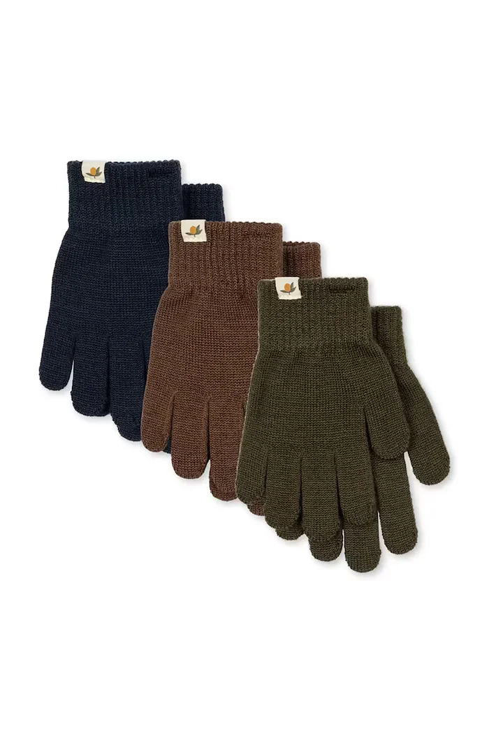 Konges Sløjd ръкавици за деца 3 PACK FILLA GLOVES зелени KS105674