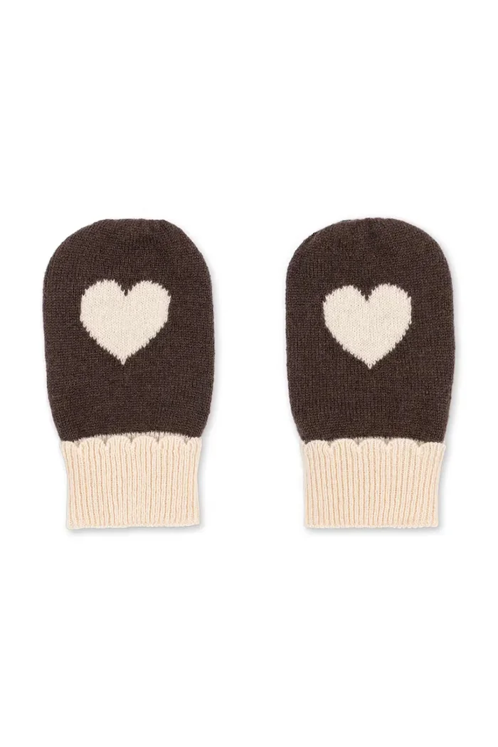 Konges Sløjd ръкавици за деца от вълна COLLETTE MITTENS кафяви KS103460