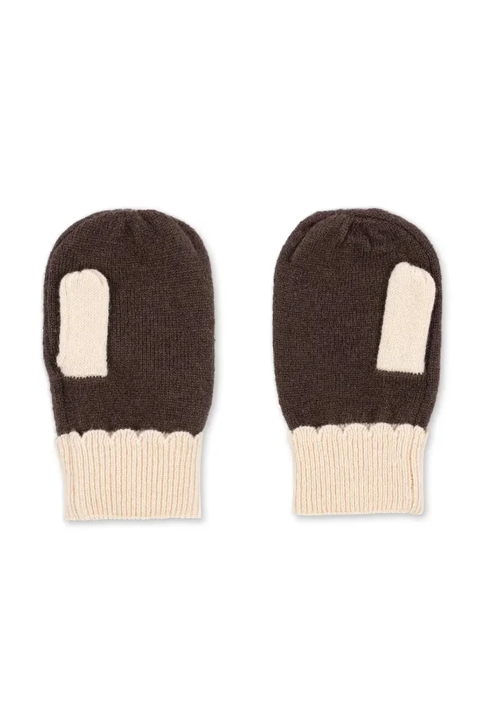 Konges Sløjd ръкавици за деца от вълна COLLETTE MITTENS кафяви KS103460