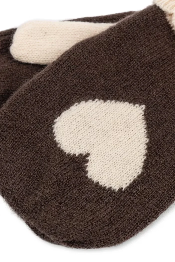 Konges Sløjd ръкавици за деца от вълна COLLETTE MITTENS кафяви KS103460