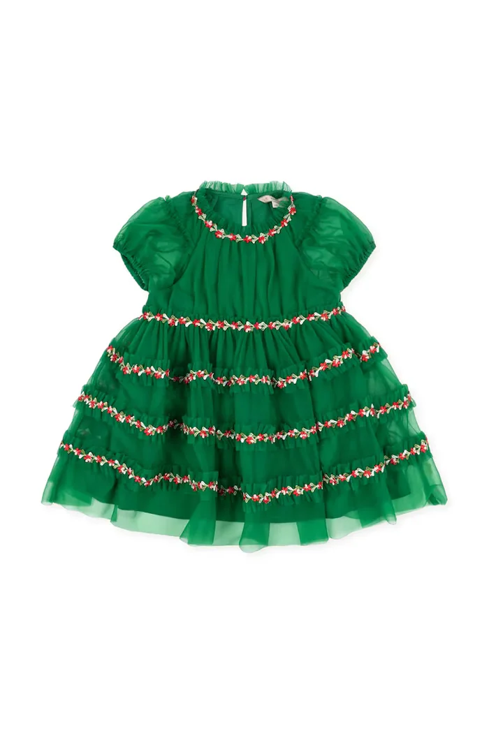 Konges Sløjd рокля babydoll JOELLE DRESS зелена KS106049