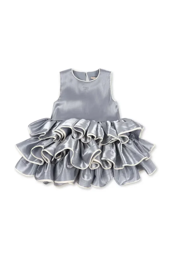 Konges Sløjd рокля FIA FRILL DRESS GRS синя с изчистена шарка KS106017