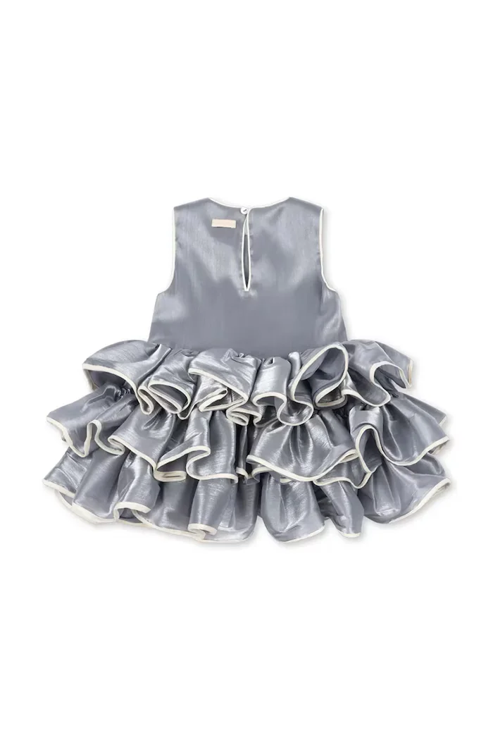 Konges Sløjd рокля FIA FRILL DRESS GRS синя с изчистена шарка KS106017