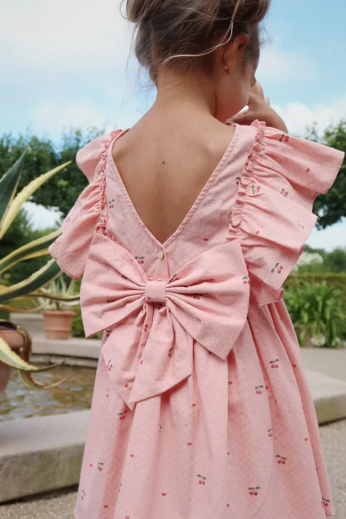 Konges Sløjd рокля от памук EVIA FRILL DRESS GOTS розова KS105660