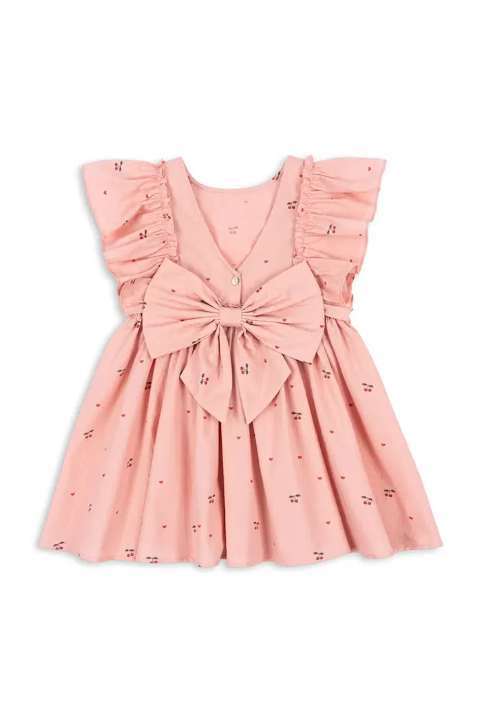 Konges Sløjd рокля от памук EVIA FRILL DRESS GOTS розова KS105660