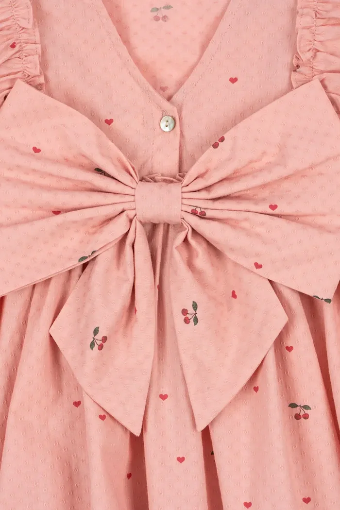 Konges Sløjd рокля от памук EVIA FRILL DRESS GOTS розова KS105660