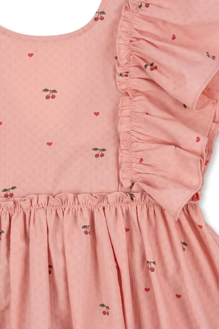 Konges Sløjd рокля от памук EVIA FRILL DRESS GOTS розова KS105660