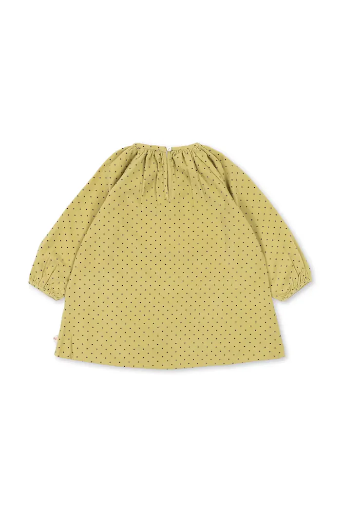 Konges Sløjd рокля от памук MARLO DRESS GOTS жълта с изчистена шарка KS106146