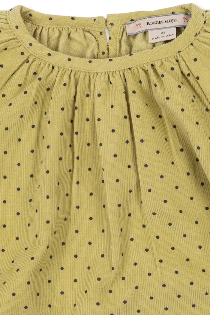 Konges Sløjd рокля от памук MARLO DRESS GOTS жълта с изчистена шарка KS106146