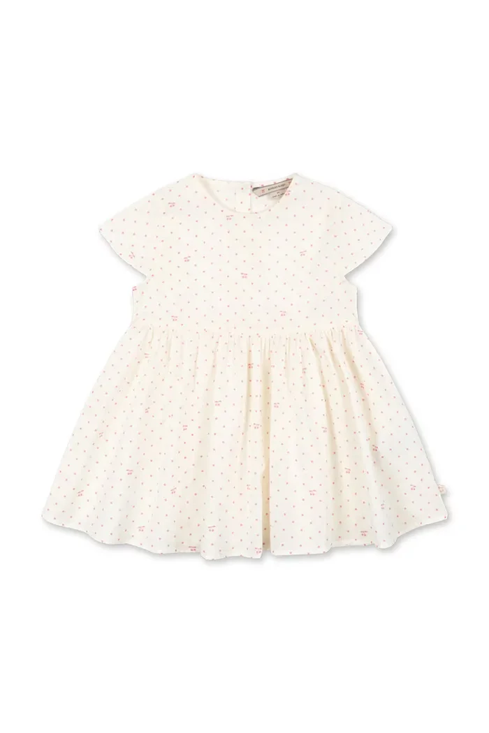 Konges Sløjd рокля от памук PACEY DRESS GOTS бежова на цветя KS105510