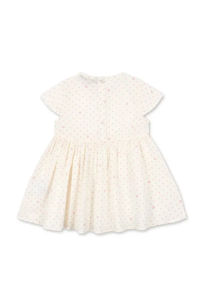 Konges Sløjd рокля от памук PACEY DRESS GOTS бежова на цветя KS105510