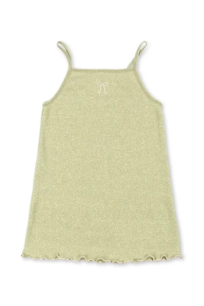 Konges Sløjd рокля с памук ROLI STRAP DRESS OCS зелена KS105532