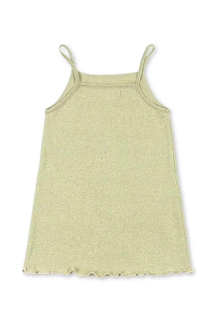 Konges Sløjd рокля с памук ROLI STRAP DRESS OCS зелена KS105532