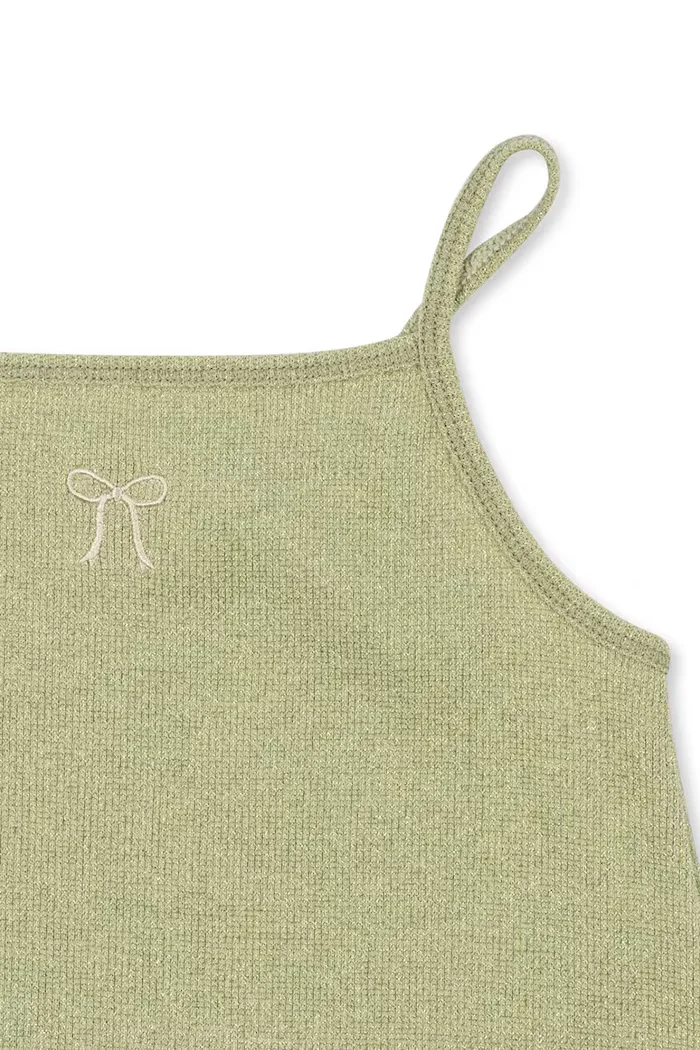 Konges Sløjd рокля с памук ROLI STRAP DRESS OCS зелена KS105532