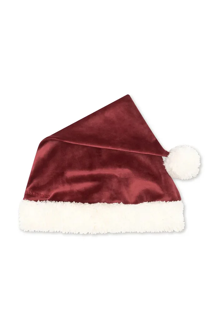 Konges Sløjd шапка с помпон за деца от кадифе CHRISTMAS HAT GRS бордо KS108138