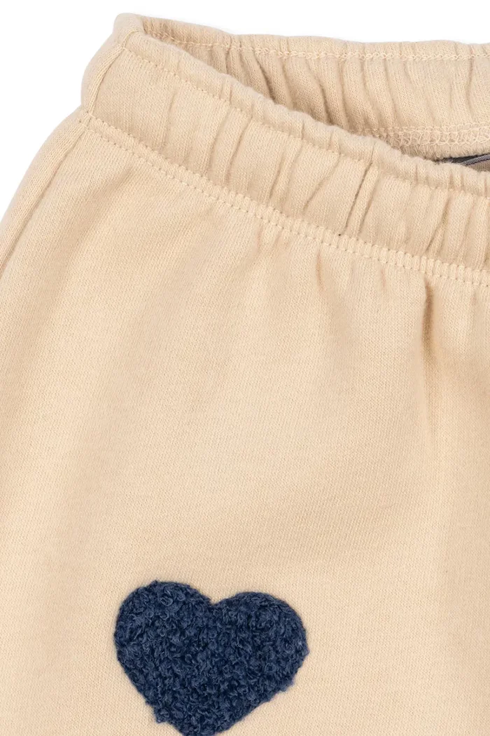 Konges Sløjd спортен панталон за деца с памук LOU TERRY SWEAT PANTS OCS бежов със стандартна талия KS106110