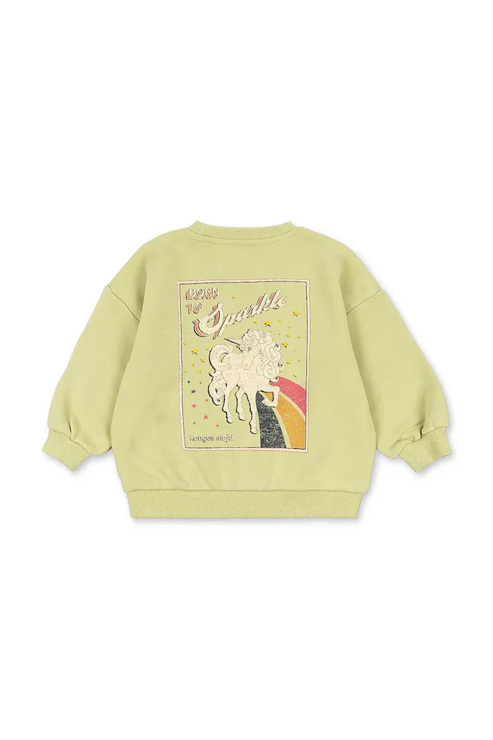 Konges Sløjd суичър за деца от памук LOU SWEAT SHIRT GOTS зелен KS106107