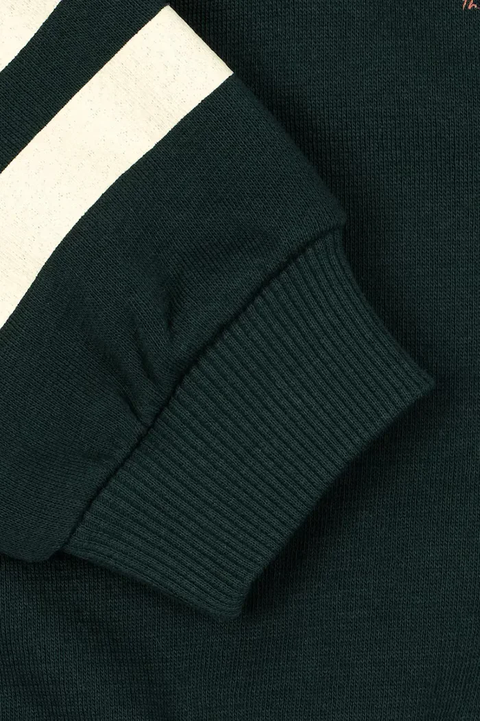 Konges Sløjd суичър за деца от памук LOUPY HALF ZIP POLO OCS зелен KS107613