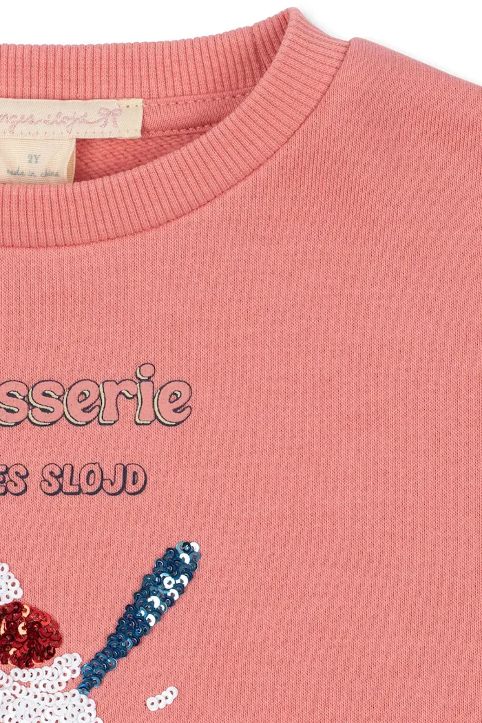 Konges Sløjd суичър за деца с памук LOU SEQUIN SWEAT SHIRT GOTS розов KS106104