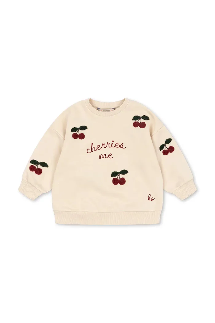Konges Sløjd суичър за деца с памук LOU SWEAT SHIRT OCS бежов KS107618