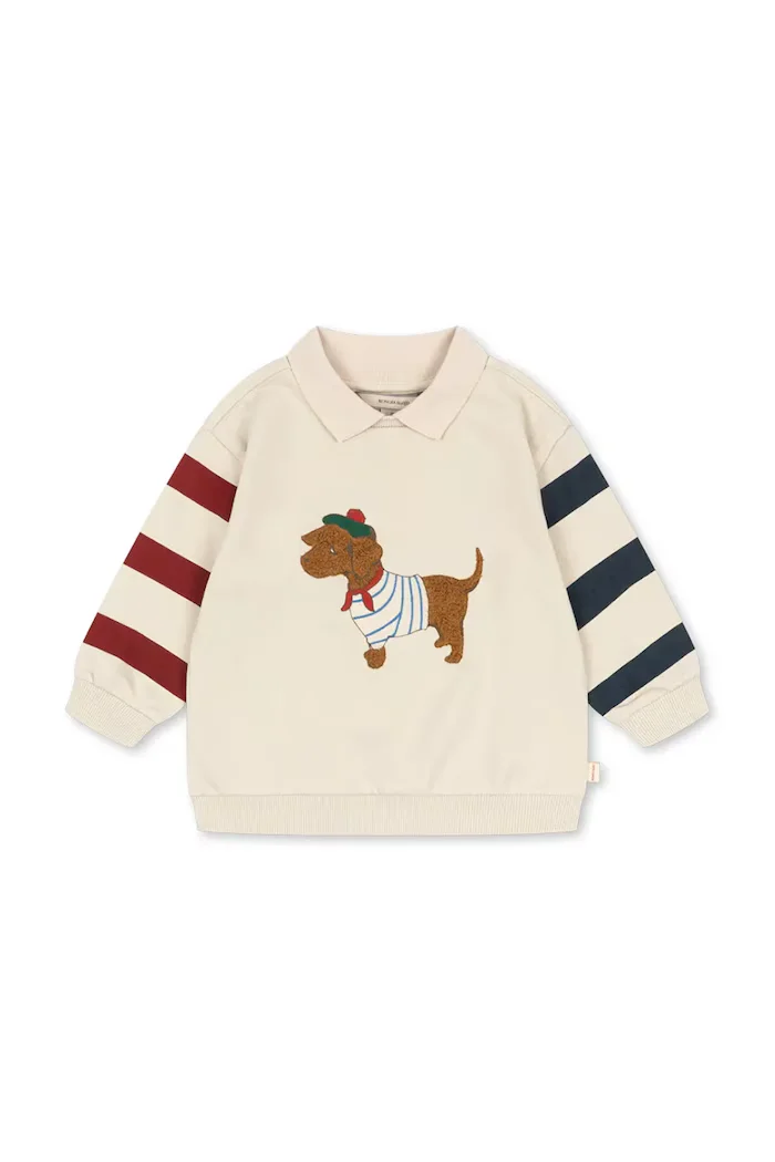 Konges Sløjd суичър за деца с памук SPOTTY SWEAT SHIRT GOTS бял KS106253