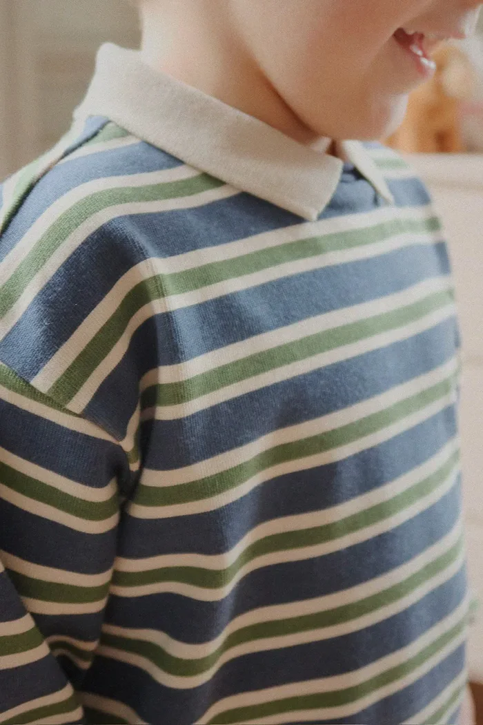 Konges Sløjd тениска с яка за деца от памук SPOTTY LS POLO GOTS тъмносиня KS107632