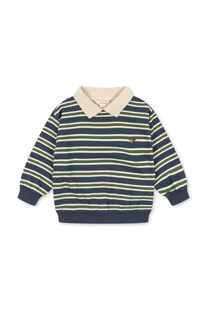 Konges Sløjd тениска с яка за деца от памук SPOTTY LS POLO GOTS тъмносиня KS107632