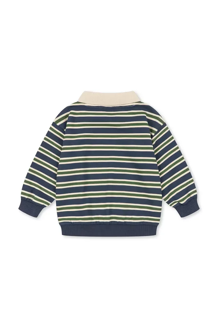 Konges Sløjd тениска с яка за деца от памук SPOTTY LS POLO GOTS тъмносиня KS107632