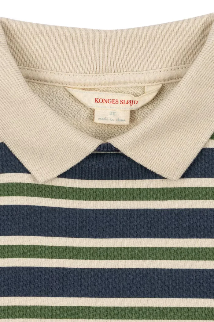 Konges Sløjd тениска с яка за деца от памук SPOTTY LS POLO GOTS тъмносиня KS107632