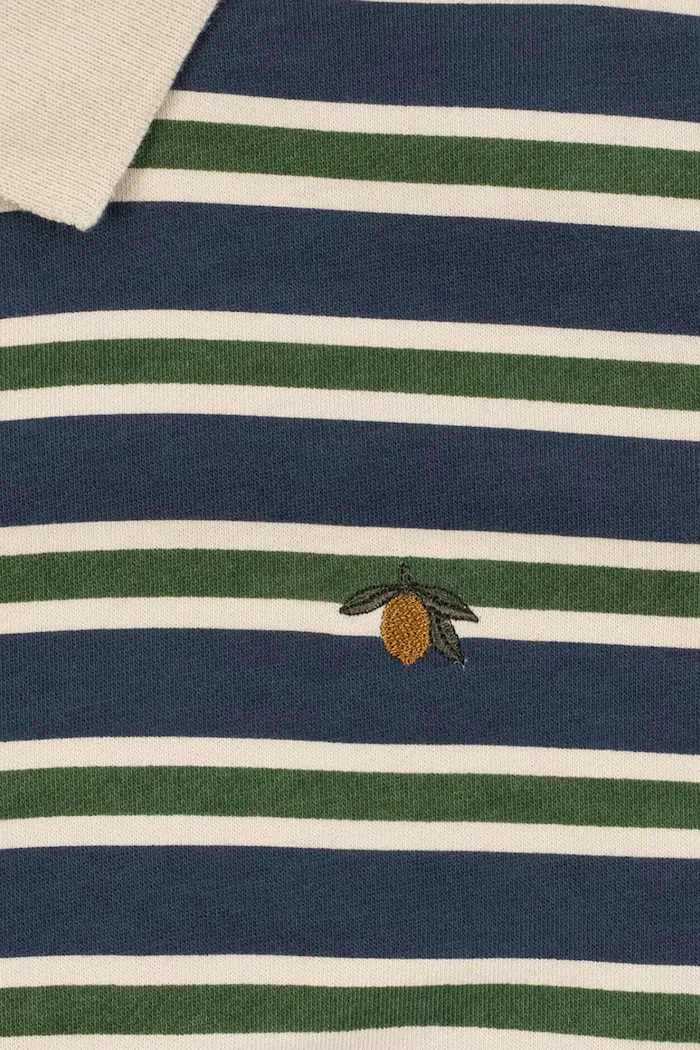 Konges Sløjd тениска с яка за деца от памук SPOTTY LS POLO GOTS тъмносиня KS107632
