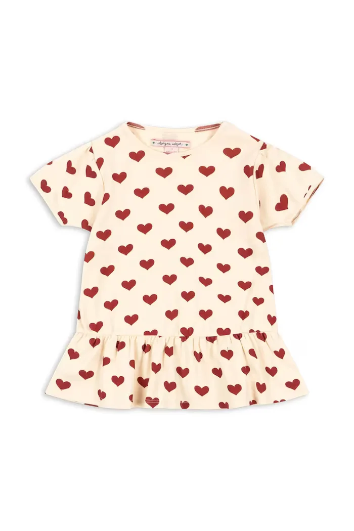 Konges Sløjd тениска за деца с памук BASIC FRILL TEE GOTS бежова KS105657