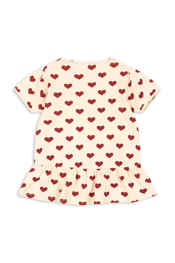 Konges Sløjd тениска за деца с памук BASIC FRILL TEE GOTS бежова KS105657