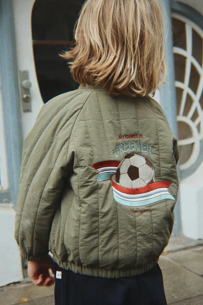 Konges Sløjd яке бомбър за деца JUNO BOMBER JACKET зелено KS105725