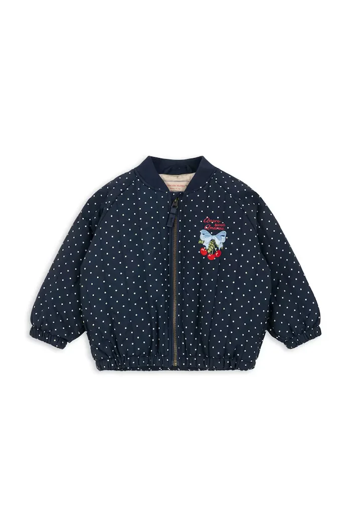 Konges Sløjd яке бомбър за деца JUNO PRINTED DOT BOMBER JACKET тъмносиньо KS106052
